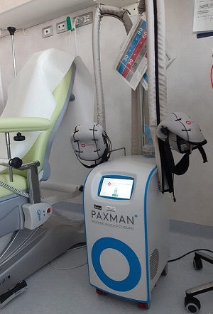 Casco anticaduta capelli Day Hospital Oncologico Empoli