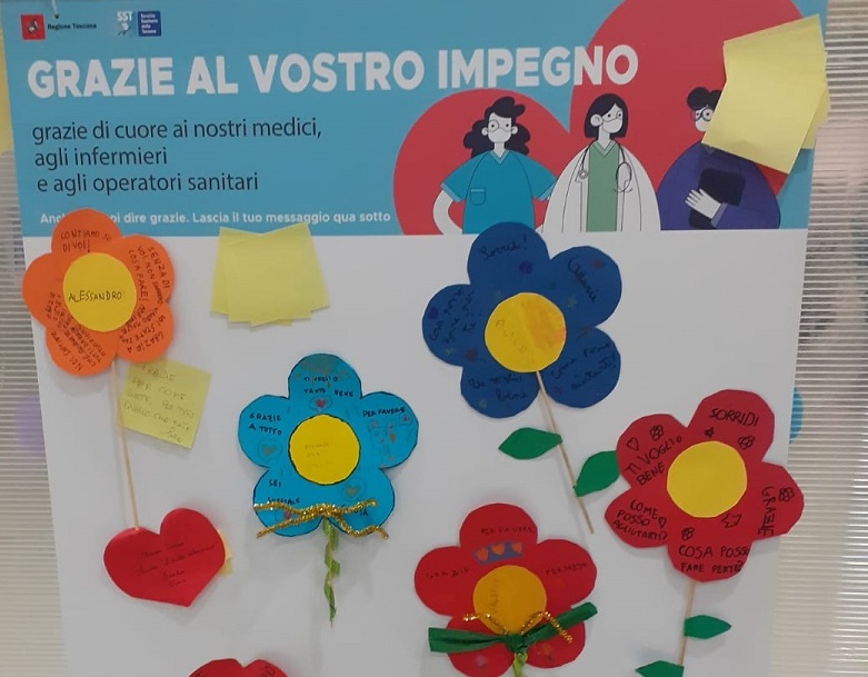 Nella foto i fiori della scuola elementare 