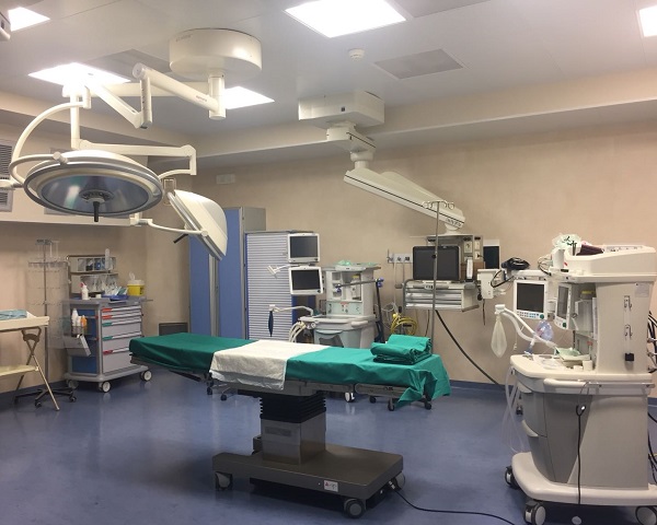 Nella foto un'immagine della sala chirurgica ginecologia dell'Ospedale di Pescia 