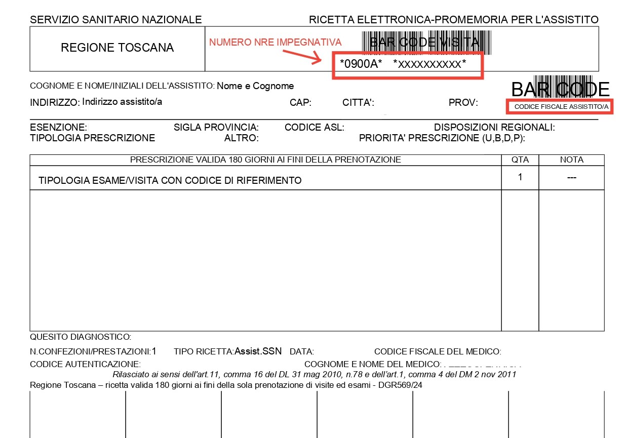 immagine impegnativa fac simile taglio